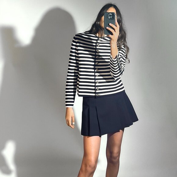 Zara Black and White Striped Cardigan - Picture 2 of 3
